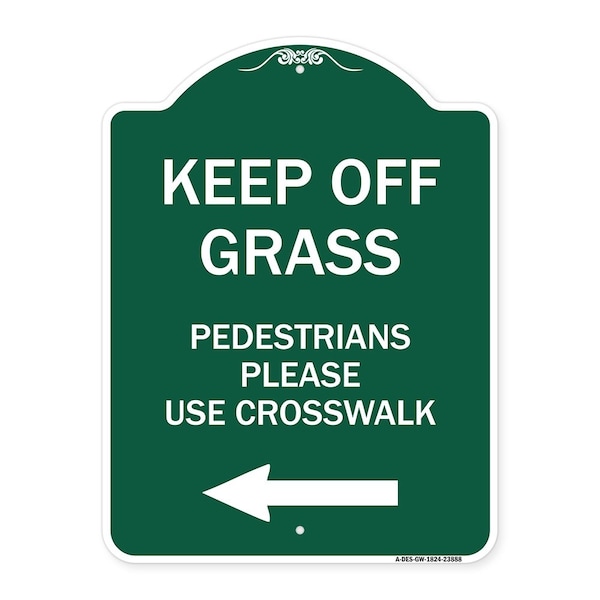 Signmission Designer Series Lawn Boss Stake Kit, Green & White Aluminum Sign, 18" x 24", GW-1824-23888 A-DES-GW-1824-23888 - main